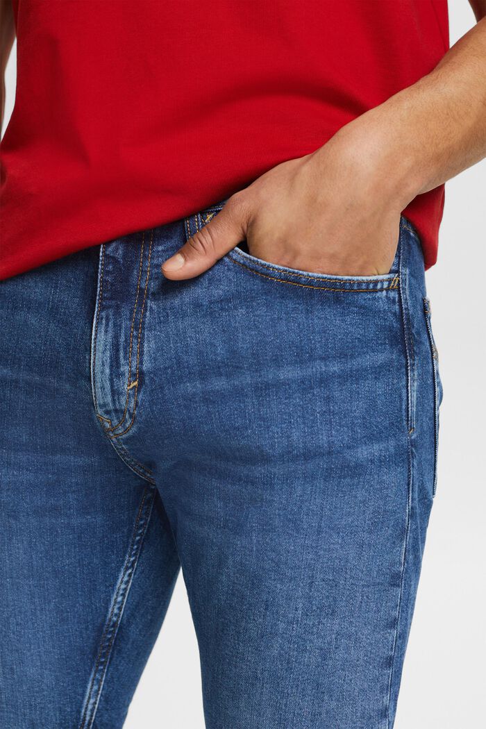 Slim jeans med mellemhøj talje, BLUE MEDIUM WASHED, detail image number 4