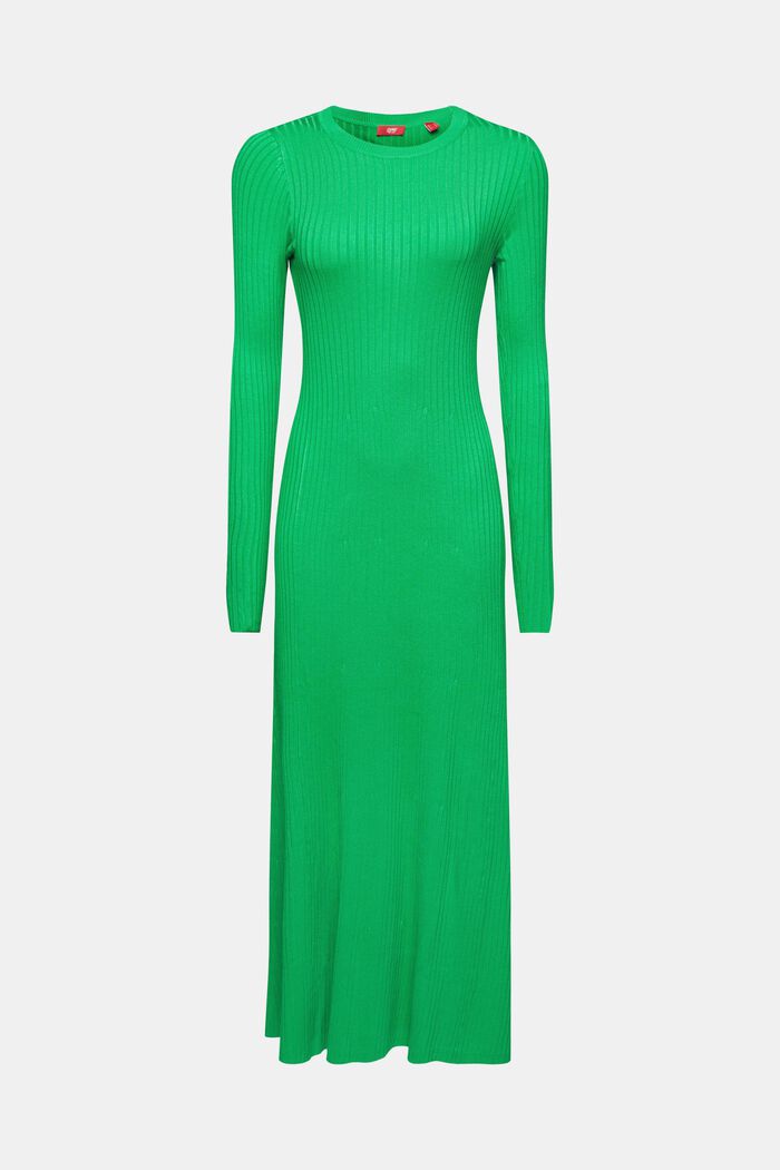 Maxi-kjole i ribstrik, GREEN, detail image number 6