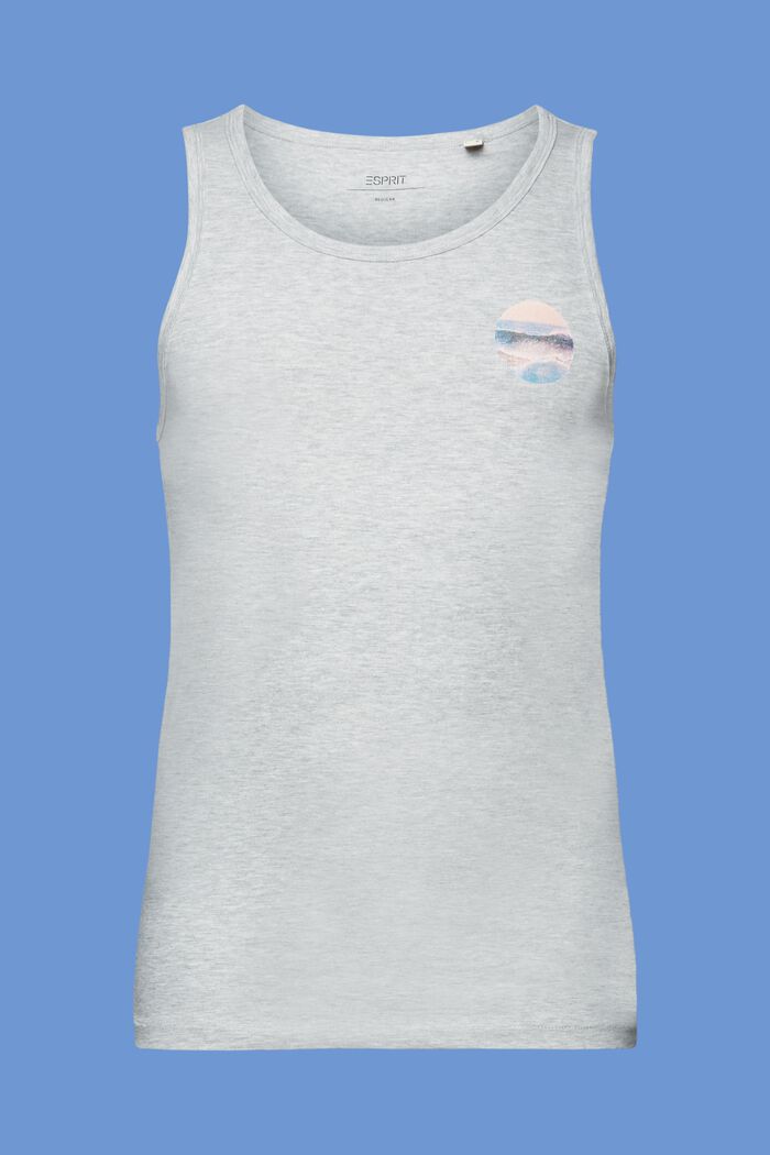 Jersey-tanktop med print på brystet, LIGHT GREY, detail image number 6