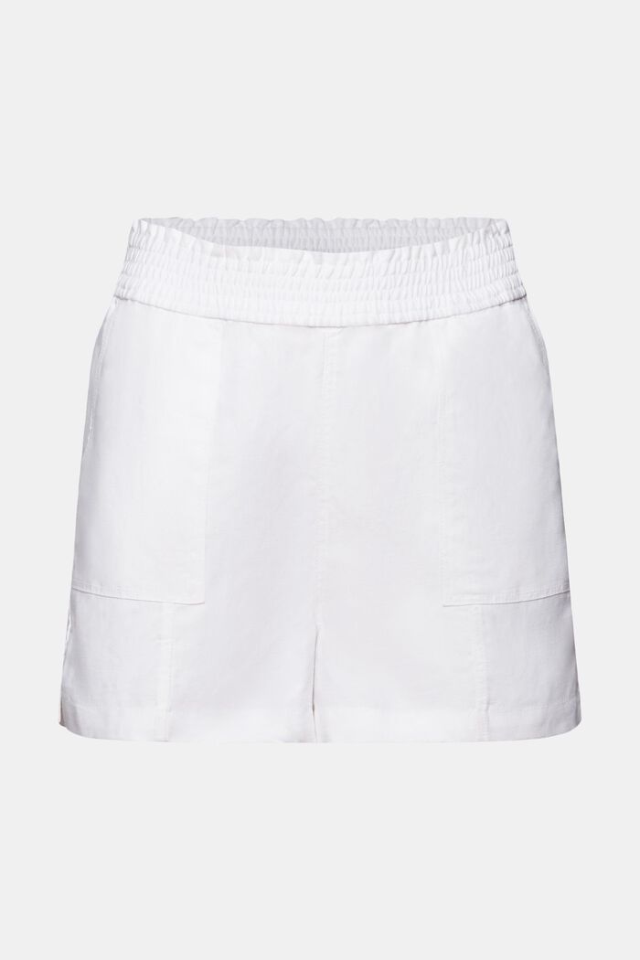 Slip-on-shorts, hørblanding, WHITE, detail image number 7