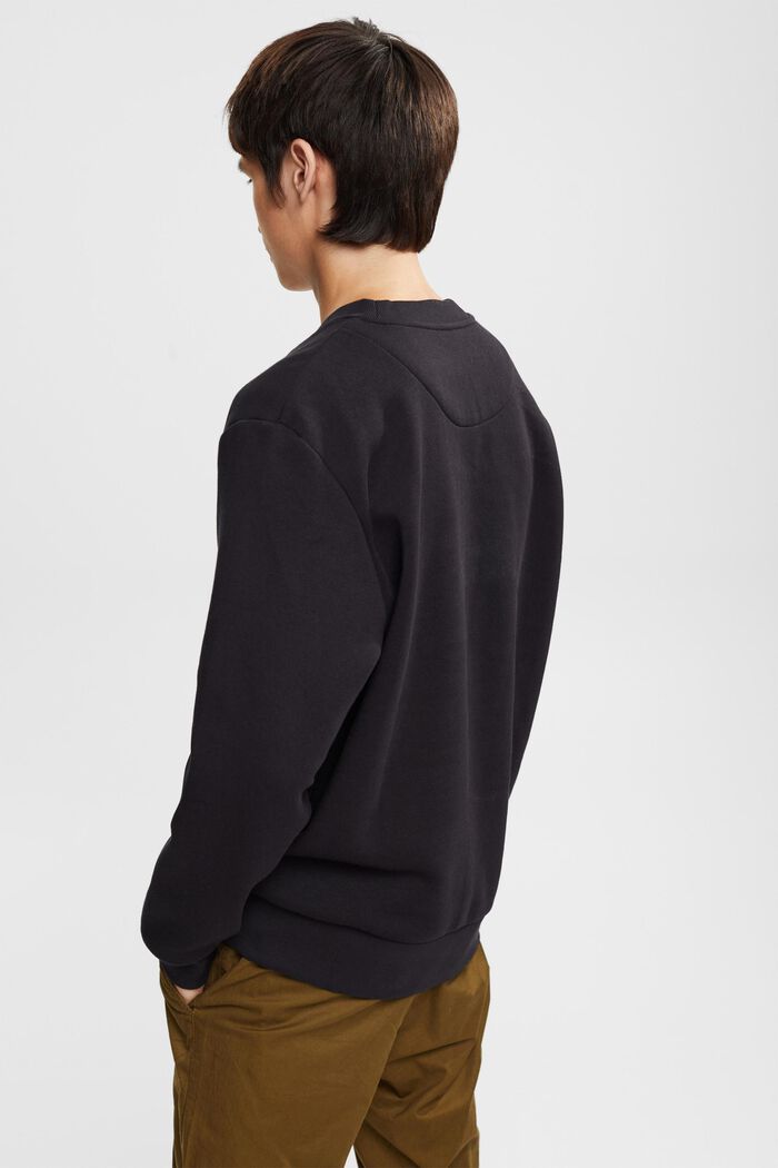 Genanvendte materialer: ensfarvet sweatshirt, BLACK, detail image number 3