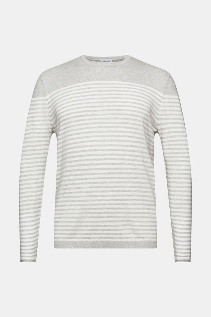 Stribet sweater i bomuld, LIGHT GREY, detail image number 5