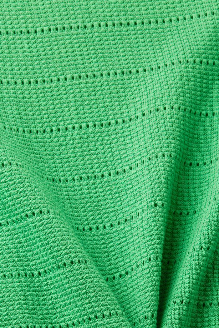 Pointelle-pullover i bomuld, GREEN, detail image number 4