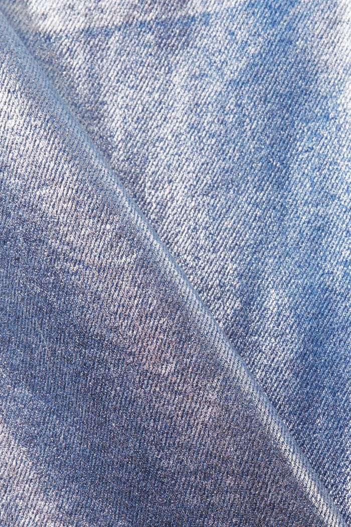 Lige metallic jeans med coating, GREY RINSE, detail image number 5