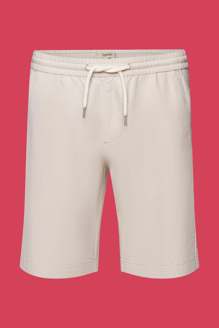 Pull on-shorts i twill, 100 % bomuld, SAND, detail image number 6