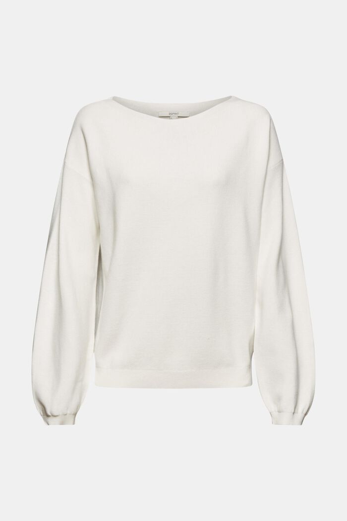 Sweater af 100% økologisk bomuld, OFF WHITE, detail image number 0