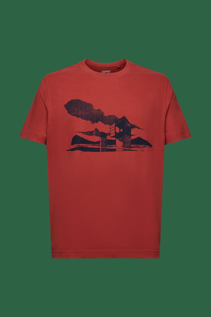 T-shirt med grafisk print, TERRACOTTA, detail image number 7