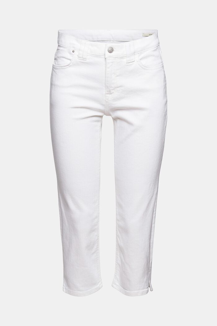 Jeans i caprilængde, WHITE, detail image number 0