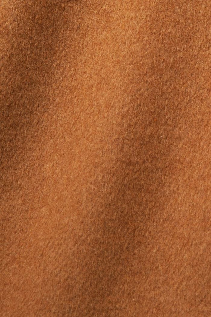 Af genanvendte materialer: frakke med uld, CARAMEL, detail image number 6