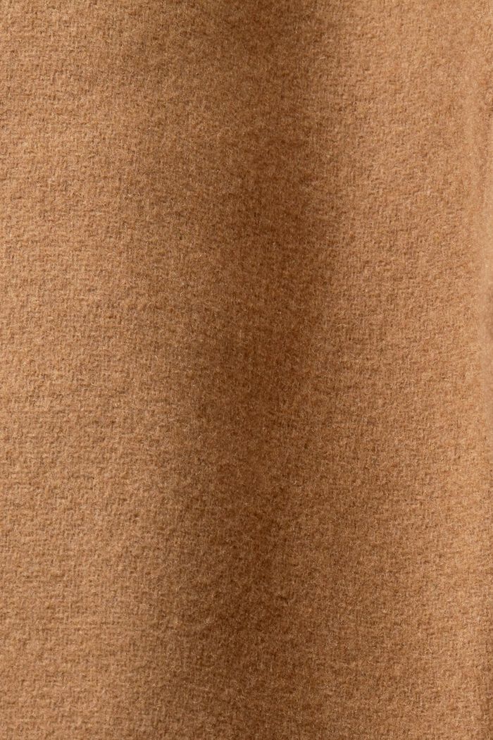 Frakke i uldmiks med aftagelig hætte, CAMEL, detail image number 4