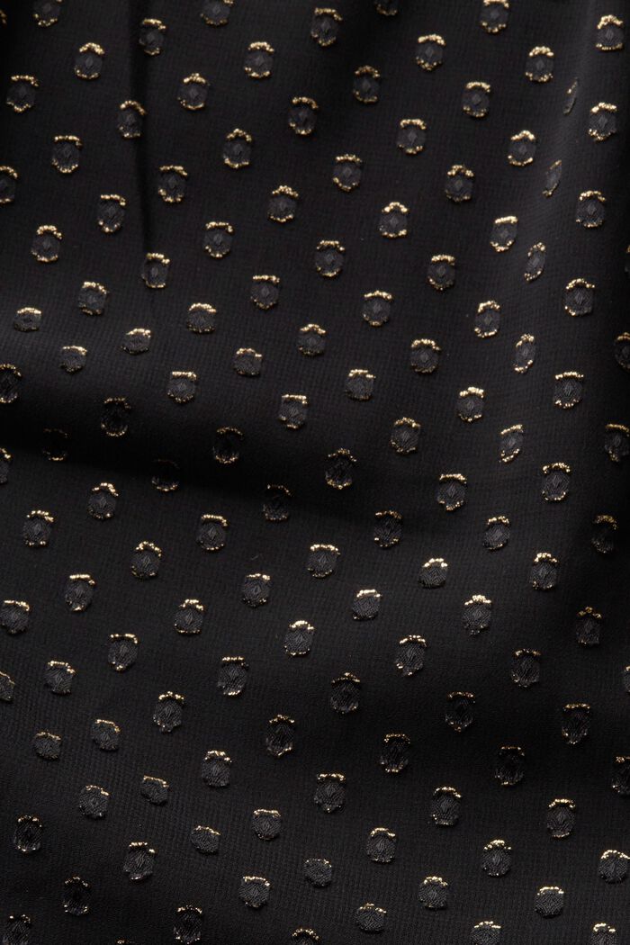 Bluse med V-hals og guldglimmer, BLACK, detail image number 5