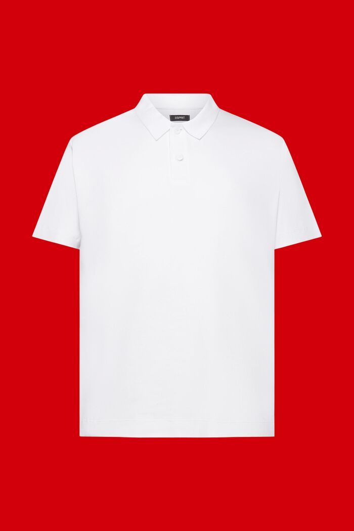Poloshirt i pimabomuld, WHITE, detail image number 5