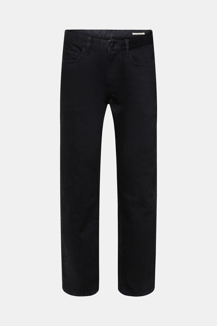 Jeans med lige ben, i bæredygtig bomuld, BLACK DARK WASHED, detail image number 7