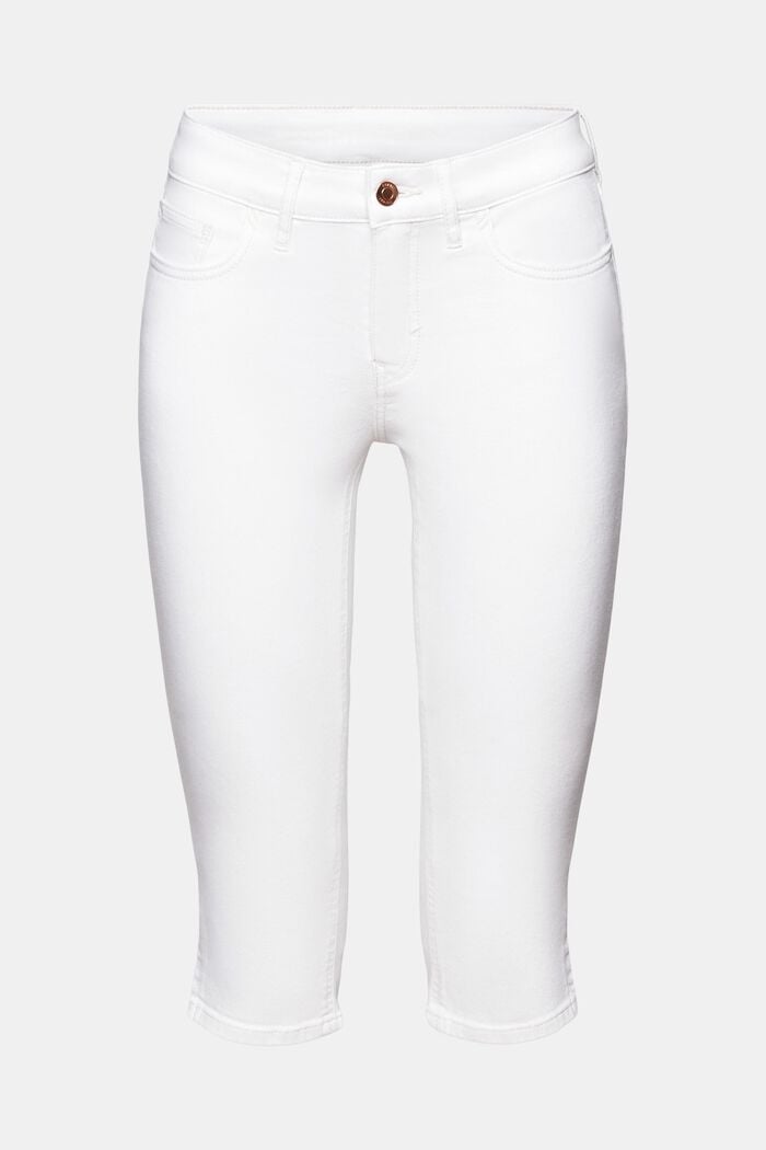 Mellemlange capri-jeans, WHITE, detail image number 7