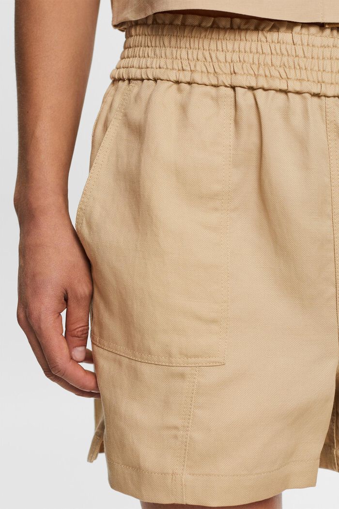 Slip-on-shorts, hørblanding, SAND, detail image number 2
