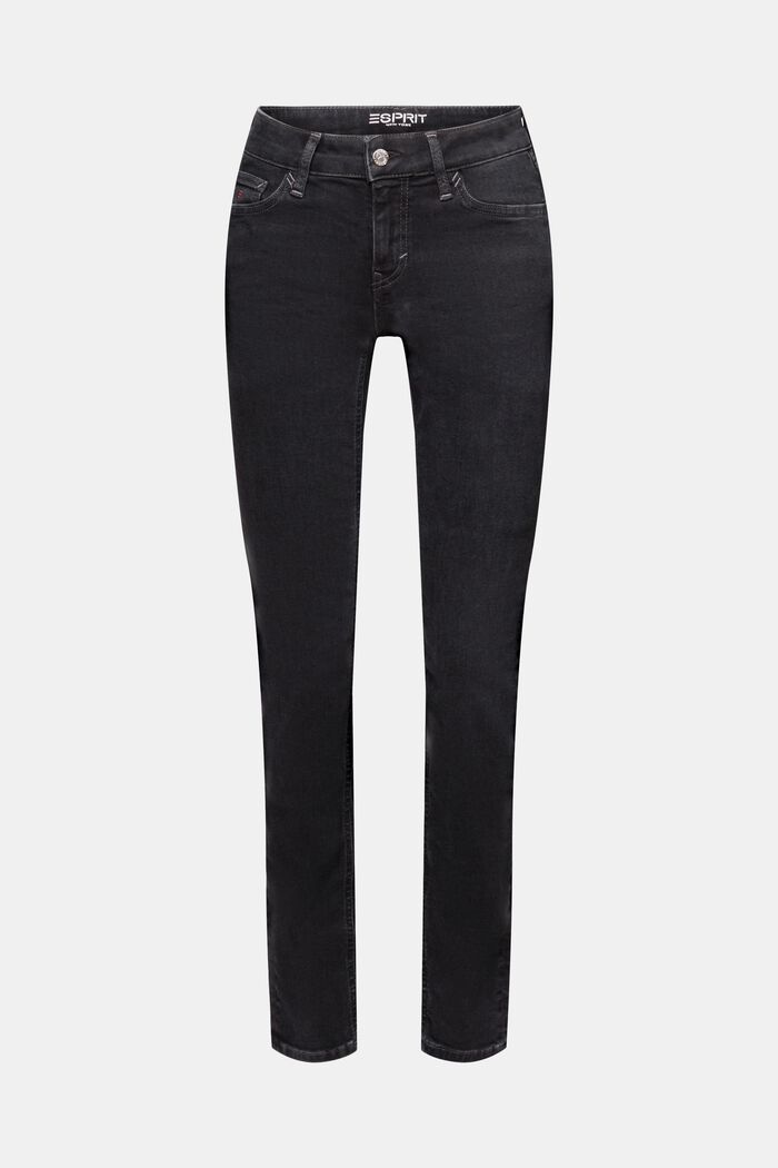 Slim-jeans med høj talje, BLACK RINSE, detail image number 7