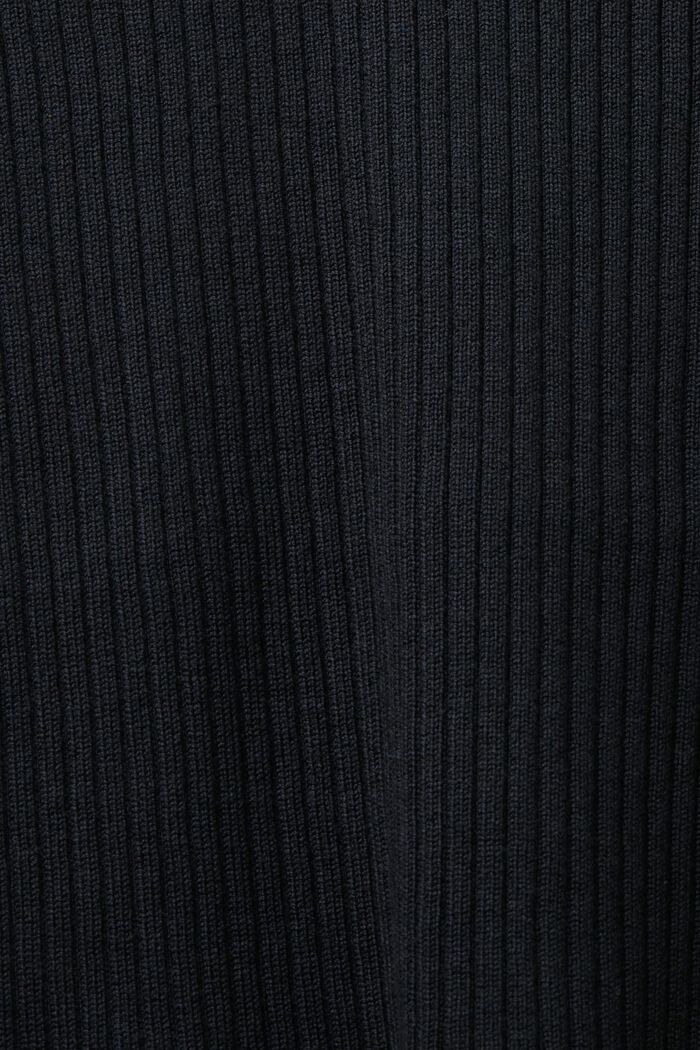 Ribbet rullekravetrøje i jersey, BLACK, detail image number 5
