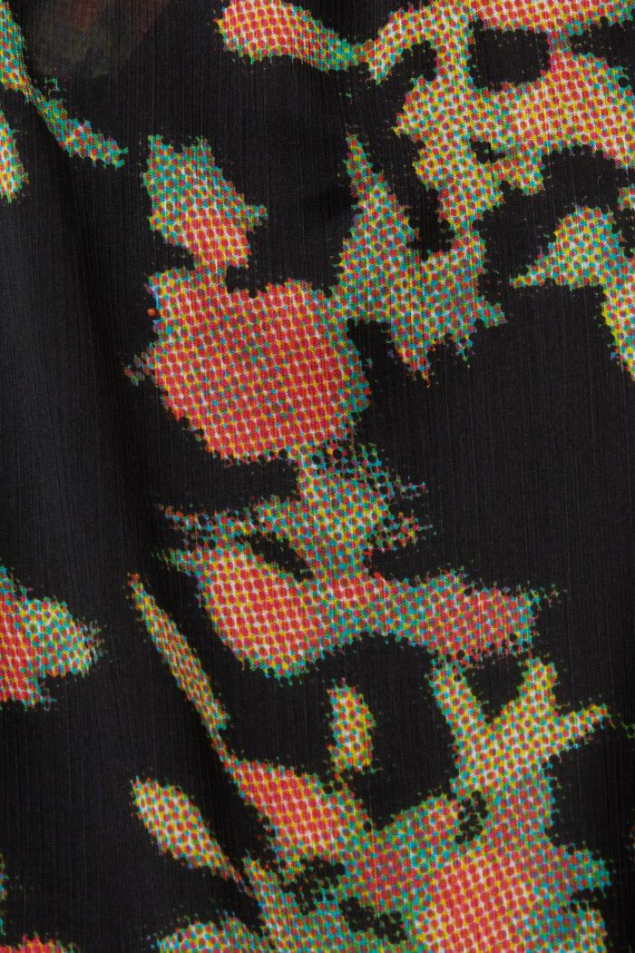 Chiffonbluse med print og flæser, BLACK, detail image number 1