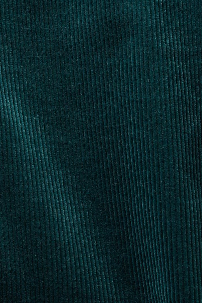 Straight fit-fløjlsbukser med høj talje, EMERALD GREEN, detail image number 4