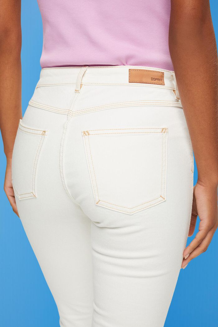 Jeans med høj talje og lige ben, OFF WHITE, detail image number 4