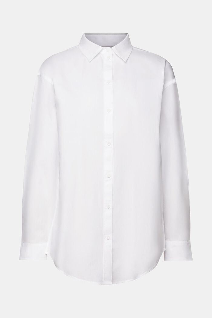 Poplin-skjortebluse, 100 % bomuld, WHITE, detail image number 6