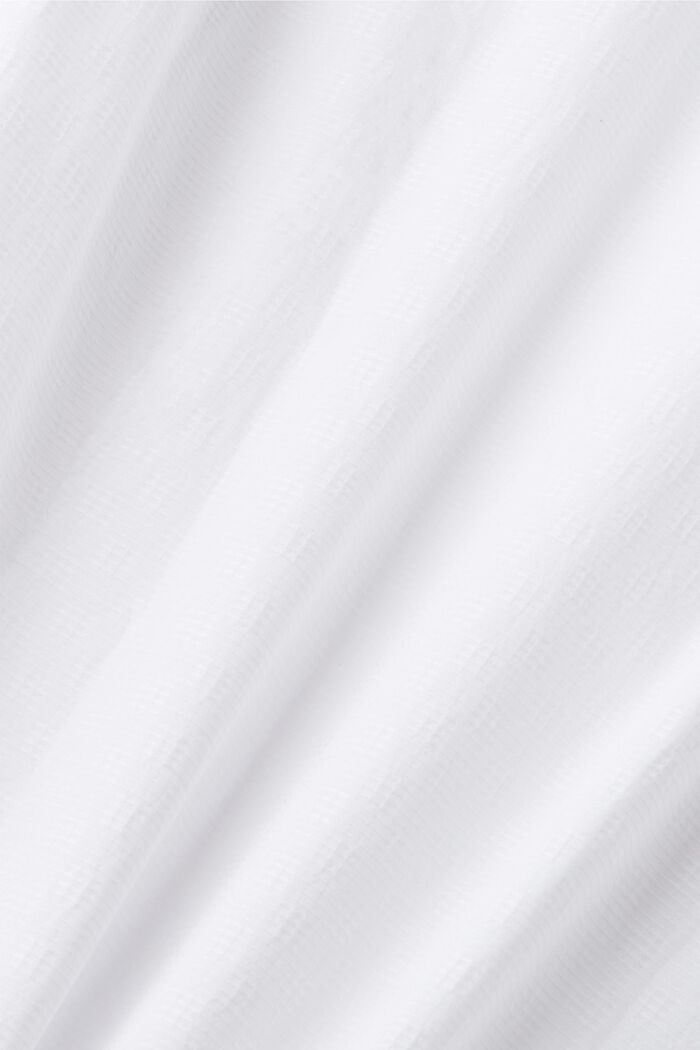 Tekstureret slim fit-skjorte med båndkrave, WHITE, detail image number 5