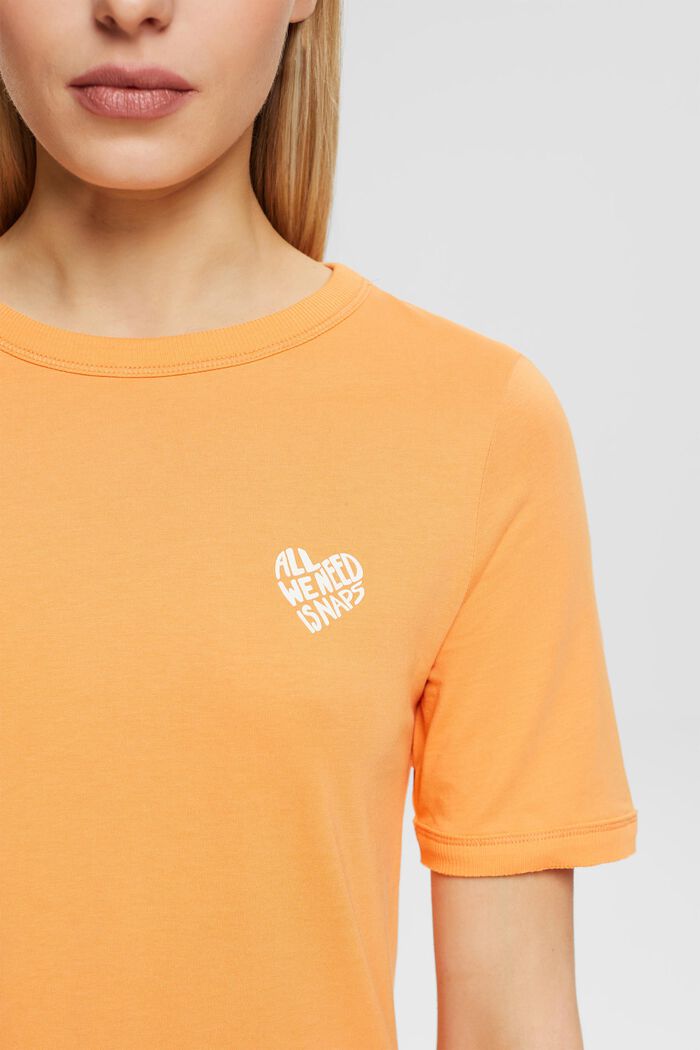 Bomulds-T-shirt med hjerteformet logo, GOLDEN ORANGE, detail image number 2