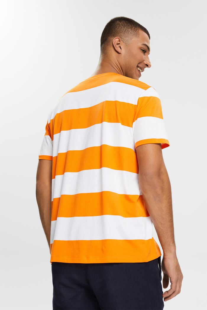 Jersey-T-shirt med striber og print, ORANGE, detail image number 3