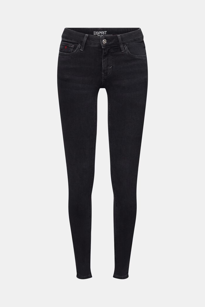 Skinny jeans med mellemhøj talje, BLACK RINSE, detail image number 7
