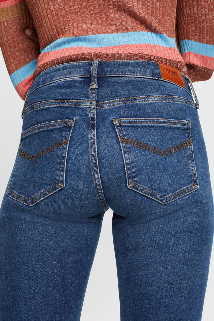 Skinny jeans med mellemhøj talje, BLUE MEDIUM WASHED, detail image number 4