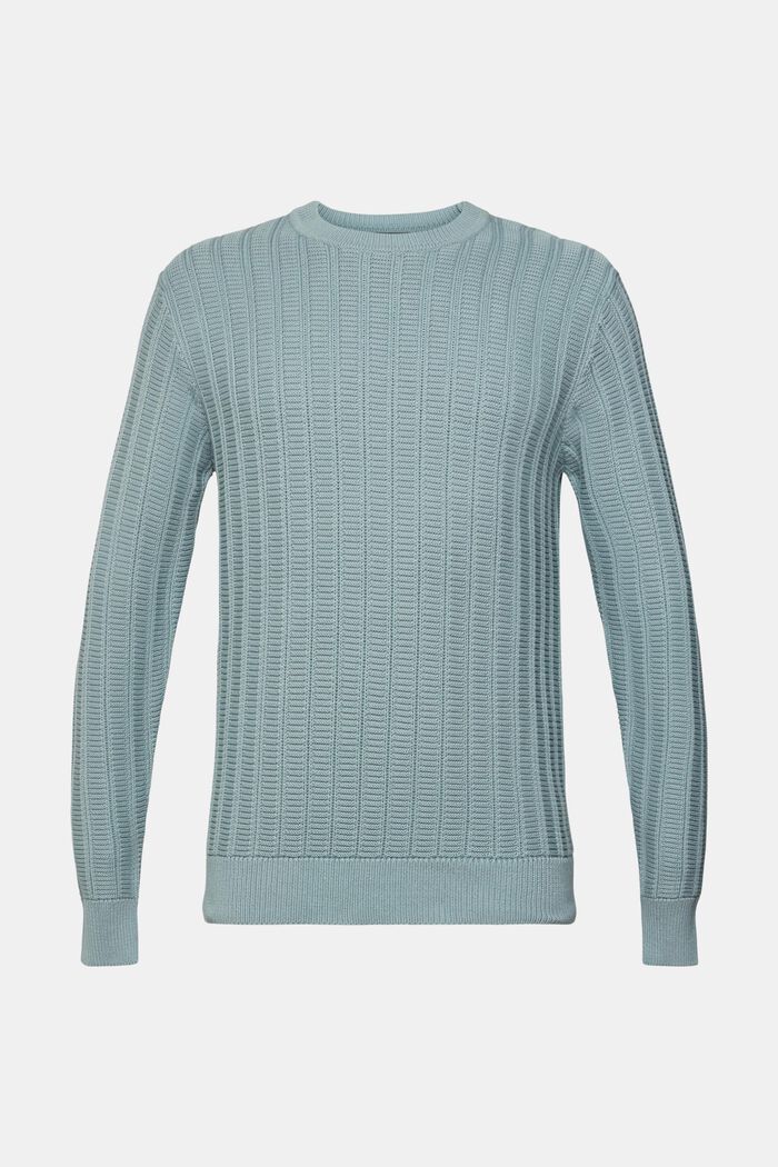 Sweater i strukturstrik, GREY BLUE, detail image number 6