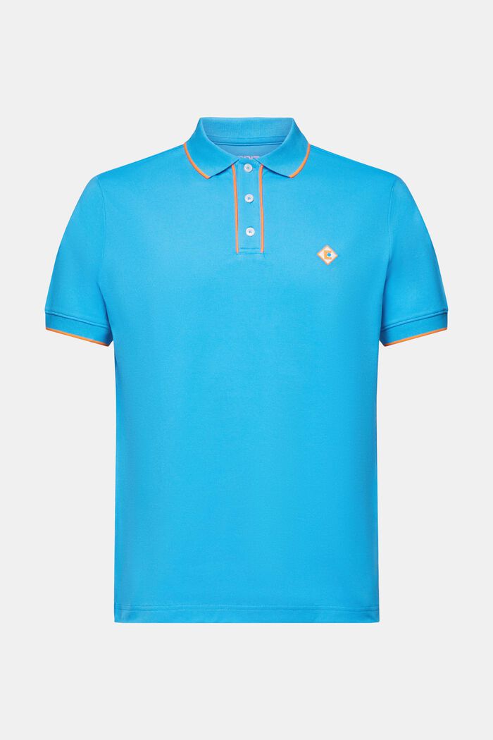 Polo-T-shirt med logo, BLUE, detail image number 5