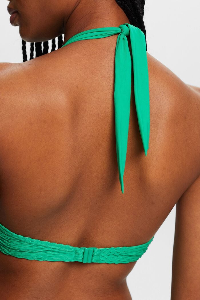 Genanvendt: tekstureret bikinitop med bøjle, GREEN, detail image number 3