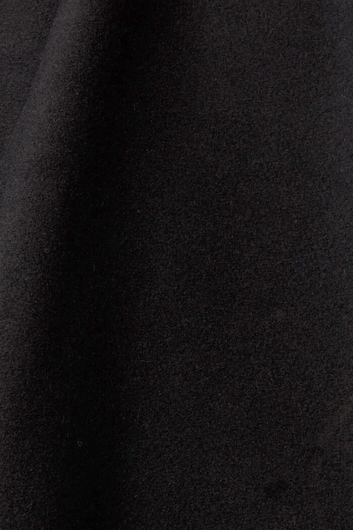 Lang frakke af uldblanding, BLACK, detail image number 4