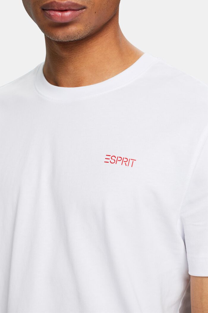 T-shirt med logo i bomuld, WHITE, detail image number 3