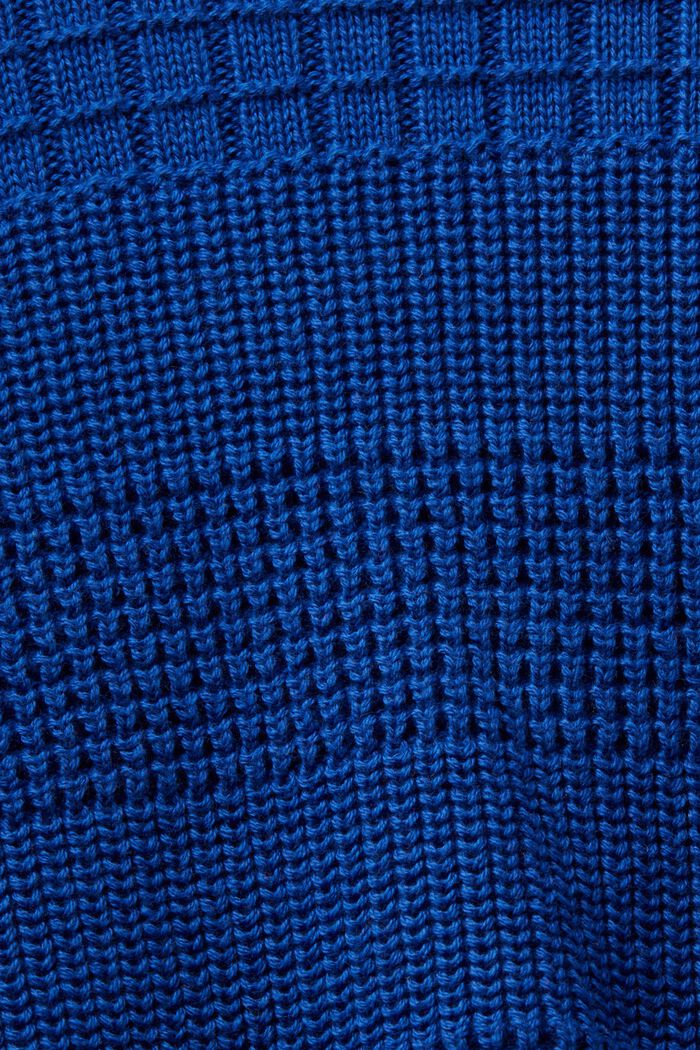 Sweater med struktur og rund hals, BRIGHT BLUE, detail image number 5