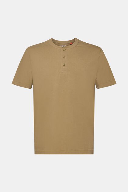Henley-T-shirt, 100 % bomuld