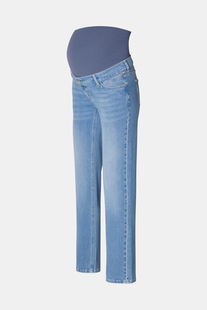 Jeans med lige ben og linning over maven, BLUE MEDIUM WASHED, detail image number 3