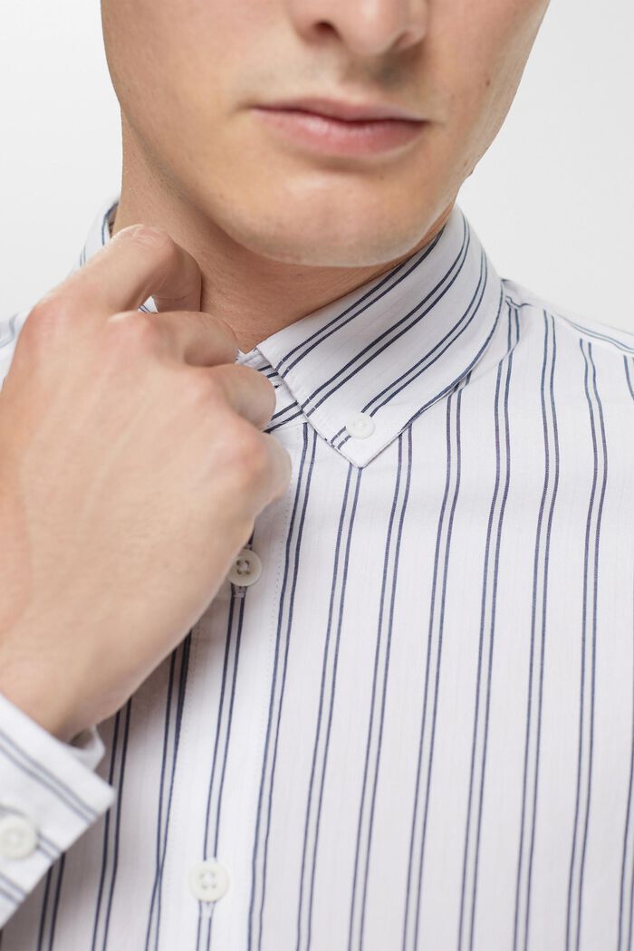 Stribet button down-skjorte, WHITE, detail image number 0