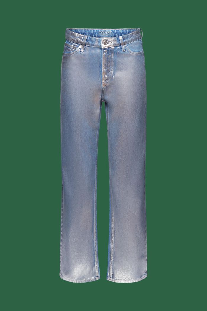 Lige metallic retro-jeans med høj talje, GREY RINSE, detail image number 7