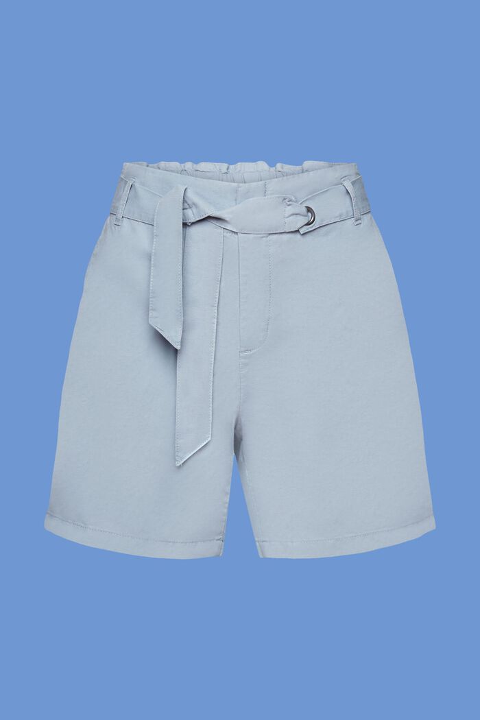 Shorts med bindebælte, hør-/bomuldsmiks, LIGHT BLUE LAVENDER, detail image number 6