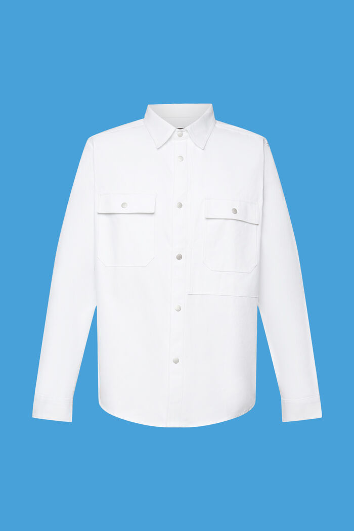 Twill-overshirt, 100 % bomuld, WHITE, detail image number 5