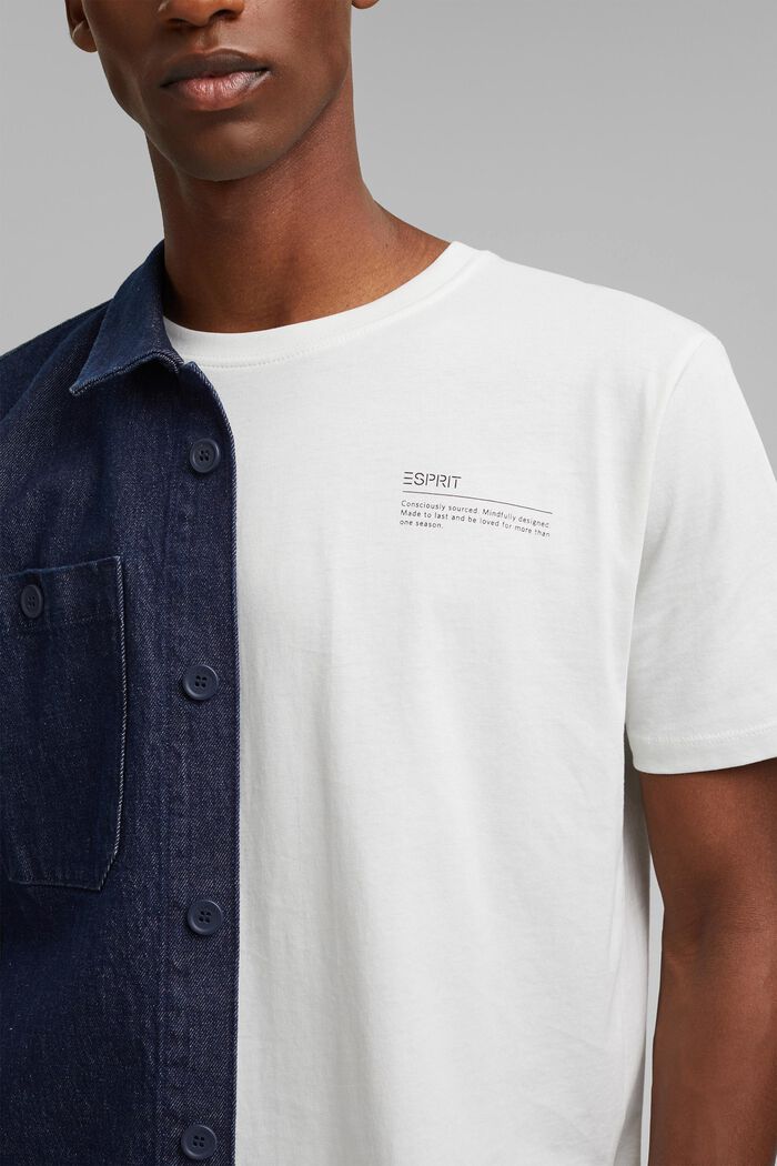T-shirt i jersey med print, 100% økologisk bomuld, OFF WHITE, detail image number 1