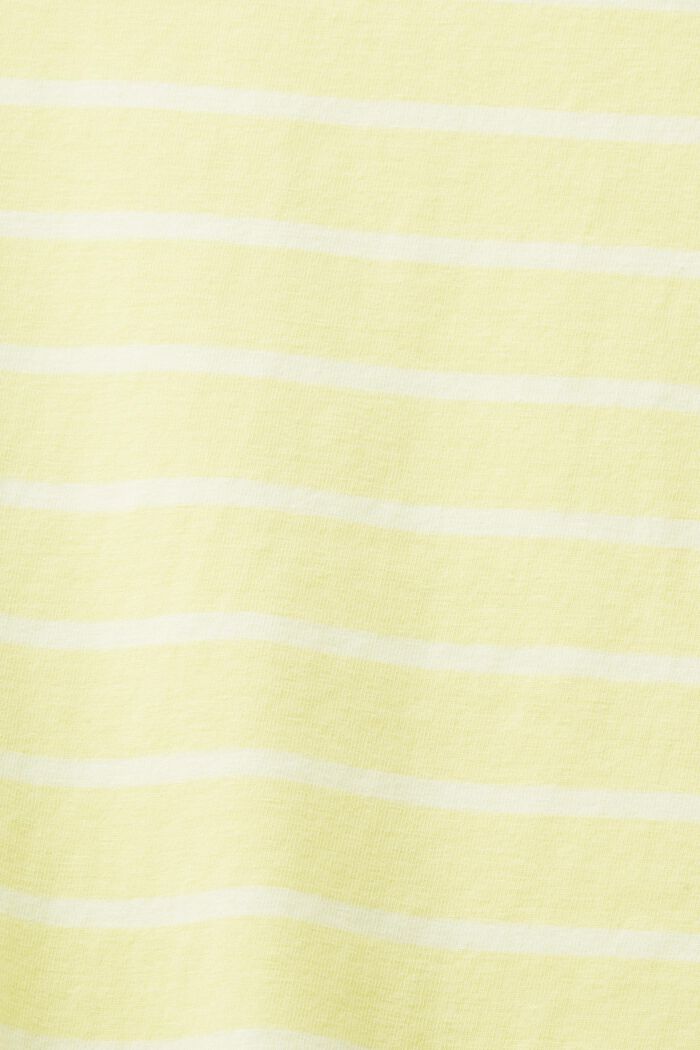 Stribet top med rund hals, LIME YELLOW, detail image number 5