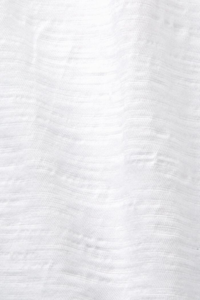 Jerseytop med biselæg og flæser, WHITE, detail image number 4