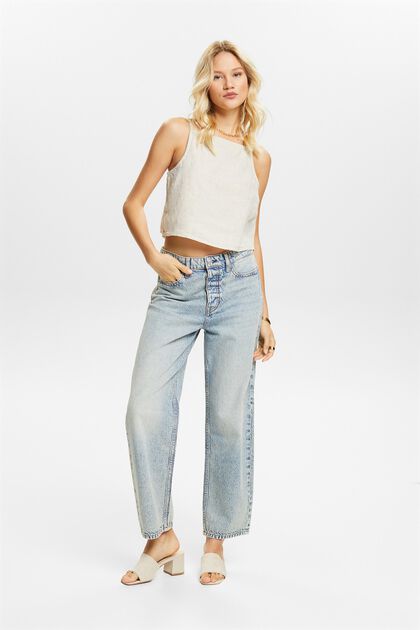 Løstsiddende retro-jeans med høj talje