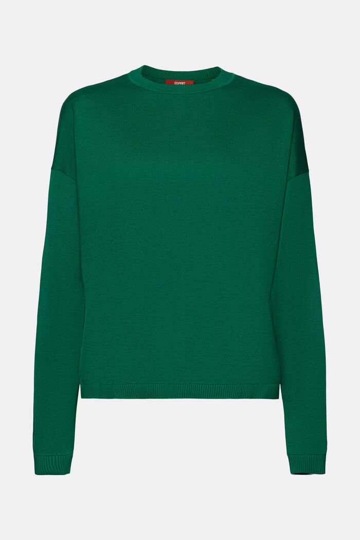 Overdimensioneret pullover, 100% bomuld, DARK GREEN, detail image number 7