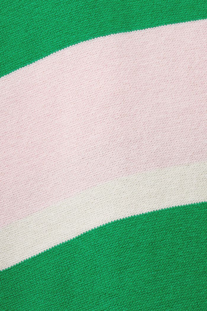 Stribet polo-T-shirt i bomuld med logo, GREEN, detail image number 5