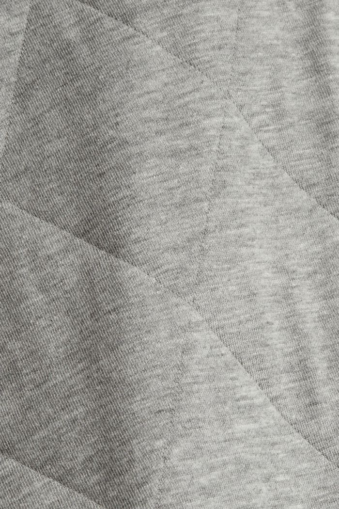 Quiltet sweatjakke med økologisk bomuld, MEDIUM GREY, detail image number 4