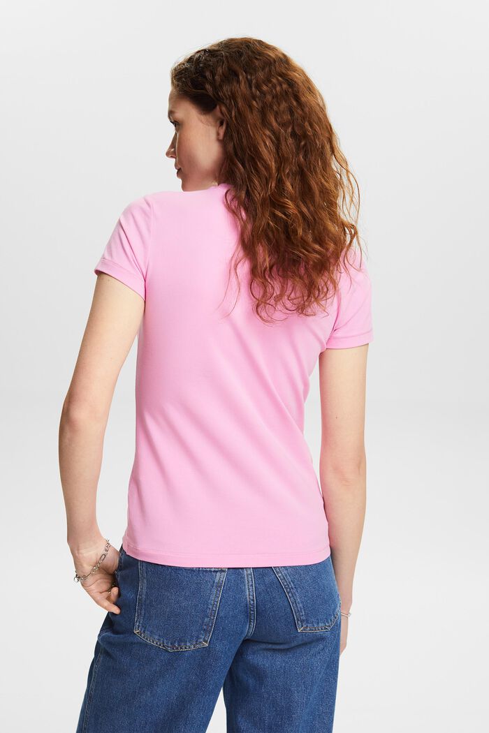 Jersey-T-shirt med V-hals, PINK, detail image number 2